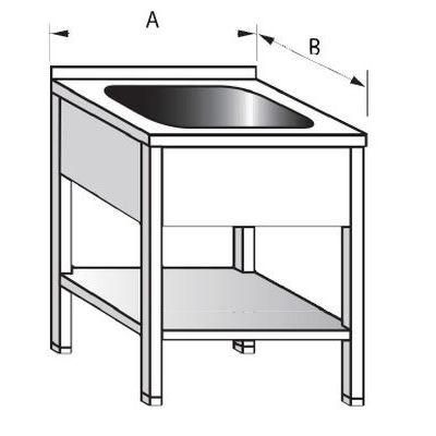  Stůl mycí s policí a dřezem 